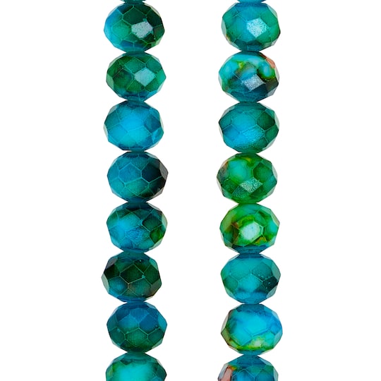 Multicolor Painted Glass Rondelle Beads, 7mm by Bead Landing&#x2122;